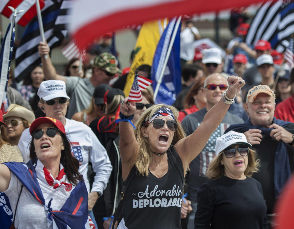 Violence erupts at pro-Trump rally on California beach