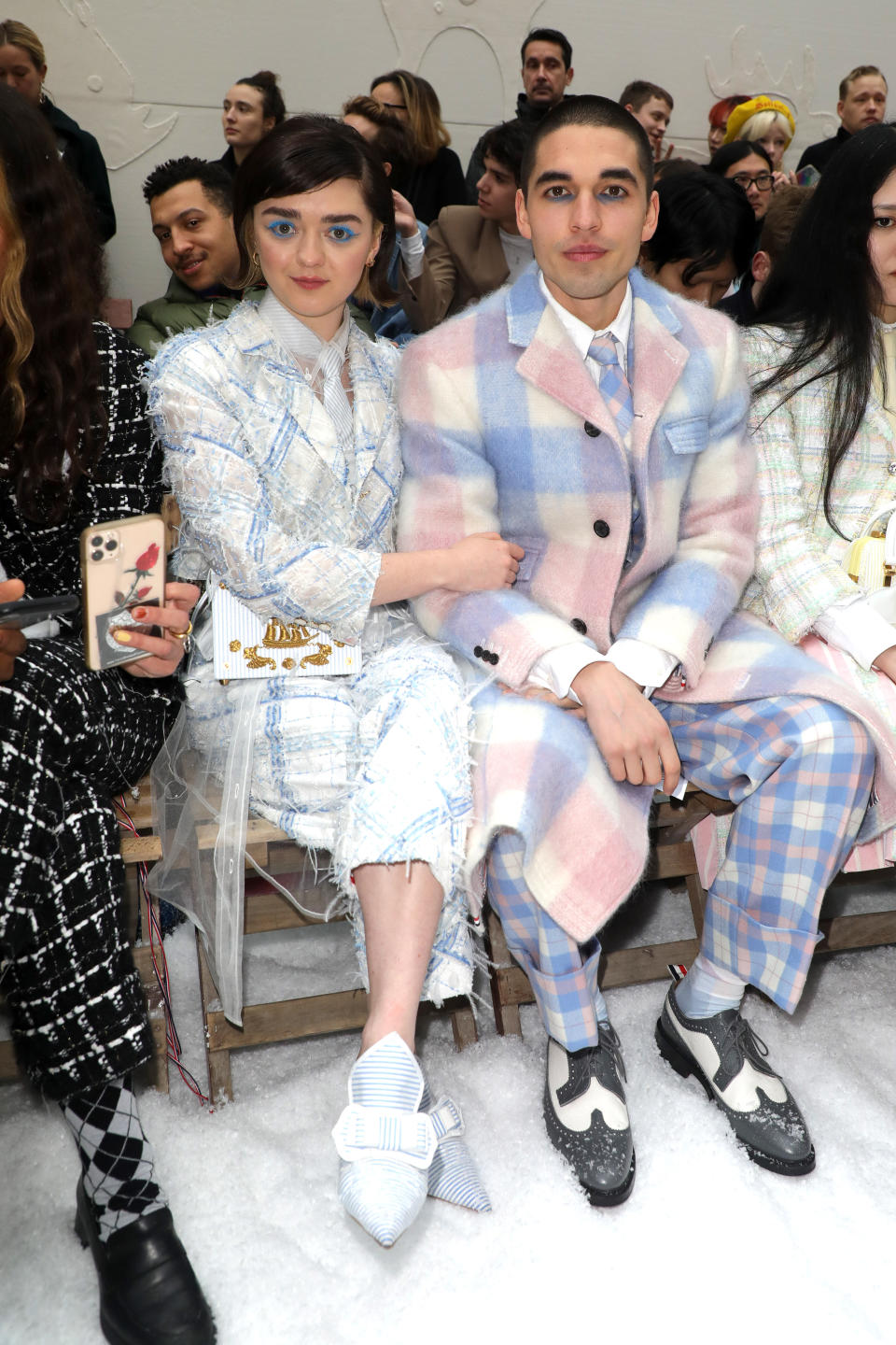 Maisie Williams and Reuben Selby attend the Thom Browne fall/winter 2020/2021 show during Paris Fashion Week on March 1.