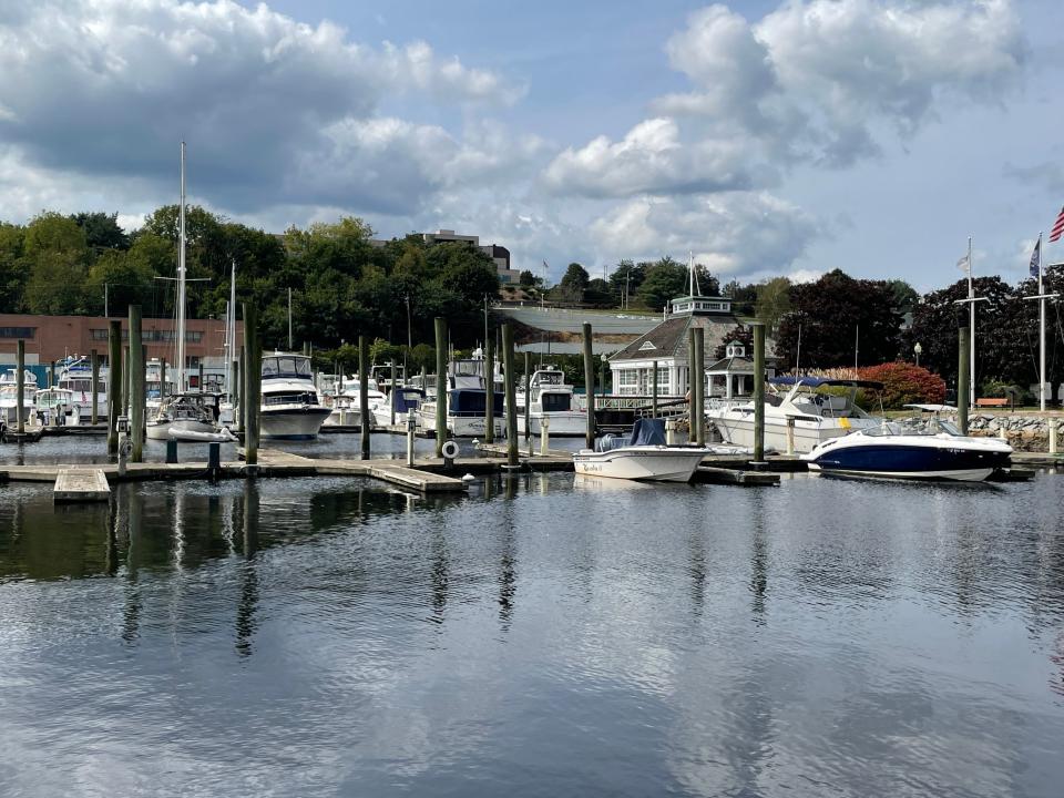 Some boats docked at The Marina at American Wharf.