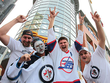 Jets fans were loud and proud inside and outside the MTS Centre