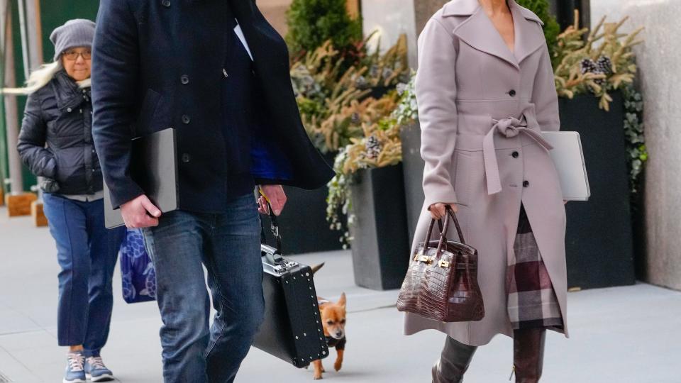Ben Affleck and Jennifer Lopez are seen on March 29, 2024 in New York City. 