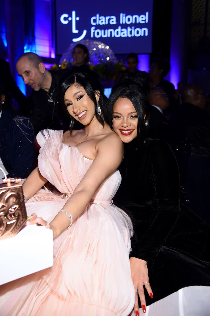 Cardi B (L) and Rihanna attend Rihanna's 5th Annual Diamond Ball Benefitting The Clara Lionel Foundation at Cipriani Wall Street on September 12, 2019 in New York City. | Dimitrios Kambouris—Getty Images for Diamond Ball