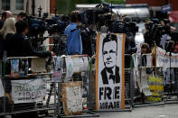 LONDON, ENGLAND - AUGUST 16: Press and media gather outside the Ecuadorian Embassy, where Julian Assange, founder of Wikileaks is staying on August 16, 2012 in London, England. Mr Assange has been living inside Ecuador's London embassy since June 19, 2012 after requesting political asylum whilst facing extradition to Sweden to face allegations of sexual assault. (Photo by Matthew Lloyd/Getty Images)