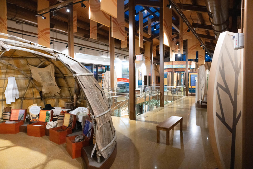 Inside of the Great Council State Park cultural interpretative center.