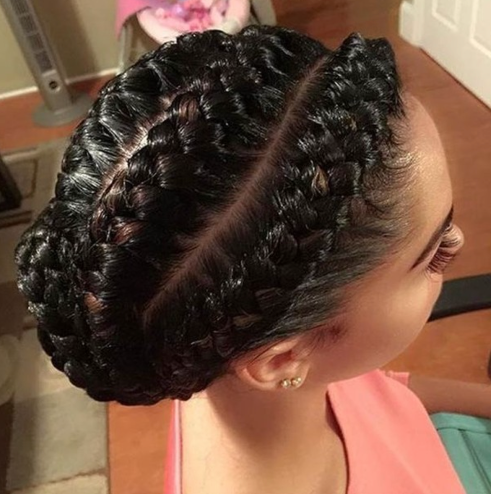 Jumbo Goddess Braids Low Bun