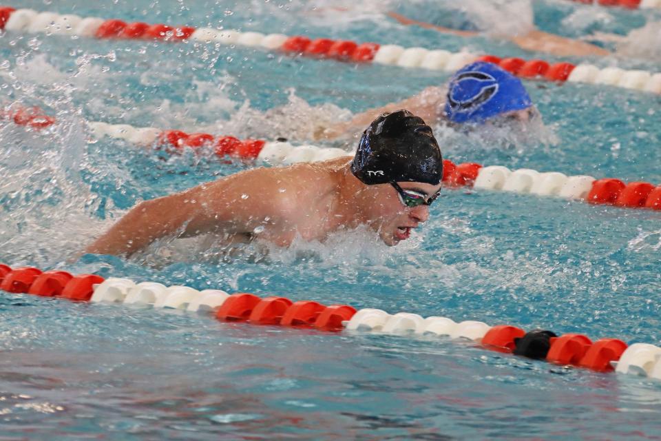 Swimmers compete at the Artesia Invitational Jan. 23, 2023. The Carlsbad Cavemen finished first and the Cavegirls took second.