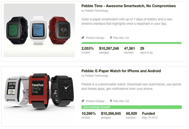 Pebble Time versus its predecessor