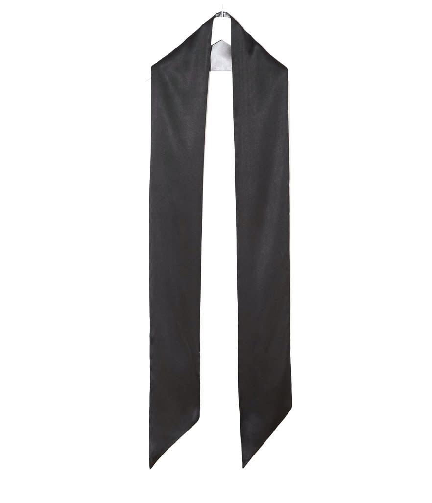 <p>Pieces Piola Skinny Scarf, $15, <a rel="nofollow noopener" href="http://us.asos.com/Pieces-Riola-Skinny-Scarf/16ymnf/?iid=5425590&cid=4174&Rf1026=6191,6505&sh=0&pge=1&pgesize=36&sort=-1&clr=Black&totalstyles=121&gridsize=3&mporgp=L1BpZWNlcy9QaWVjZXMtUmlvbGEtU2tpbm55LVNjYXJmL1Byb2Qv" target="_blank" data-ylk="slk:asos.com;elm:context_link;itc:0;sec:content-canvas" class="link ">asos.com</a></p>