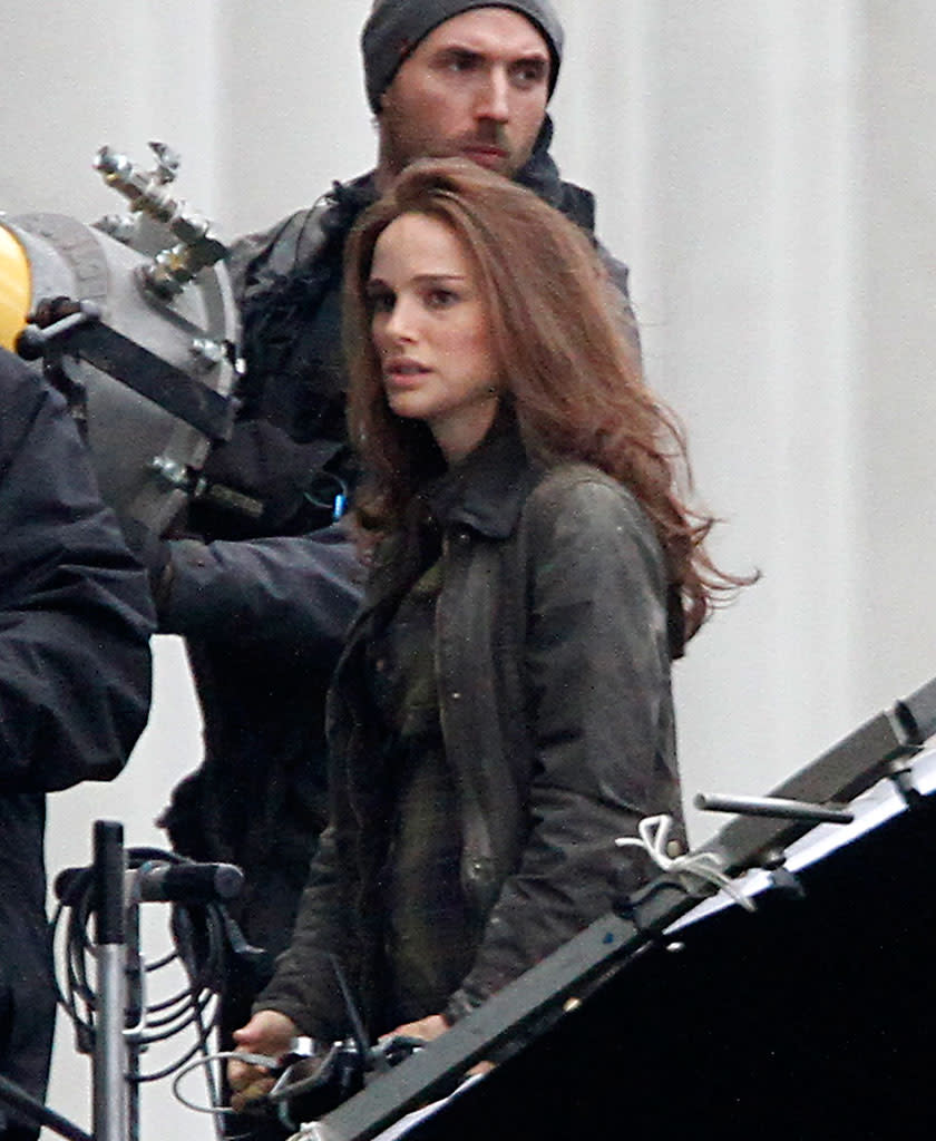 Natalie Portman sighting on the set of Thor 2 on November 21, 2012 in London, England