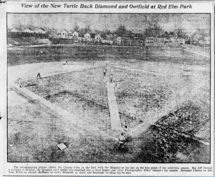 The Memphii face Chicago on March 23, 1907. The subtle "turtleback" mound style seen here is what led to Memphis adopting the team name "Turtles."