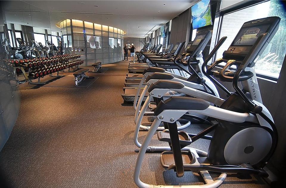 日月潭力麗溫德姆溫泉酒店健身房，有各種最先進的健身器材供房客健身。圖／姚舜