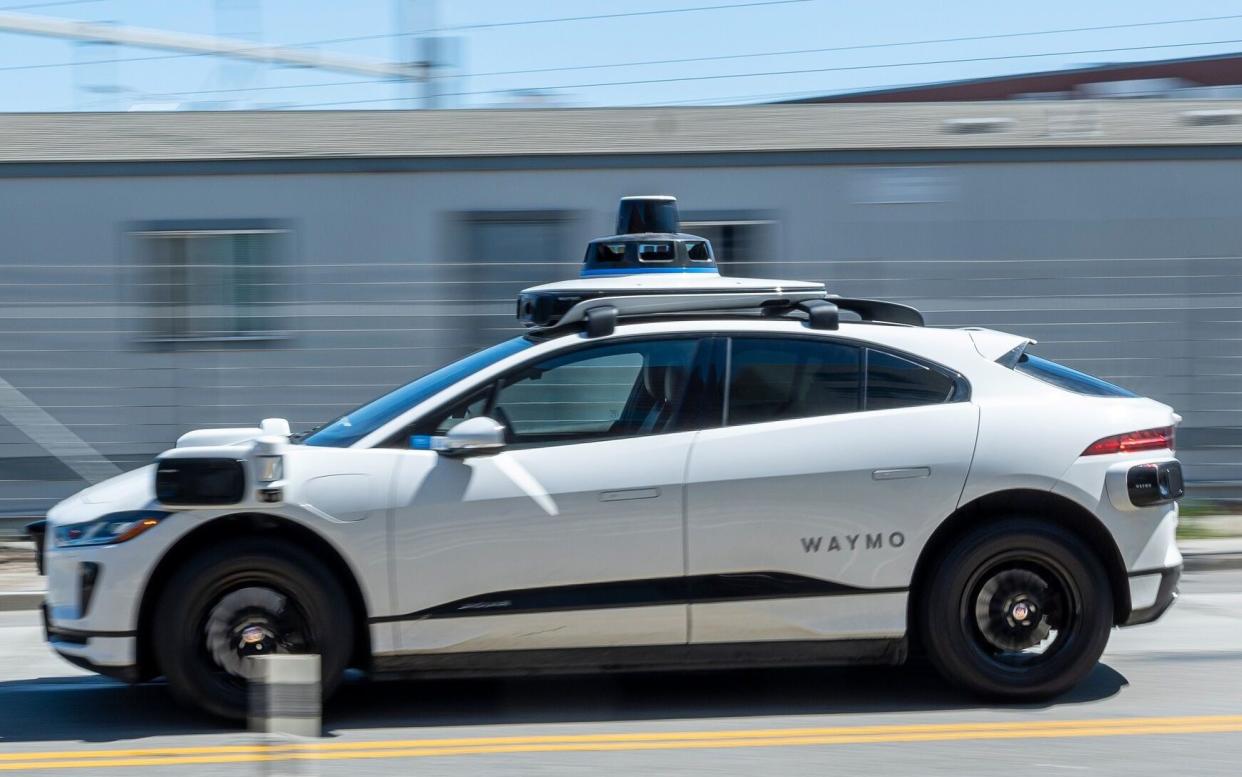 A Waymo autonomous taxi in San Francisco, California, US,