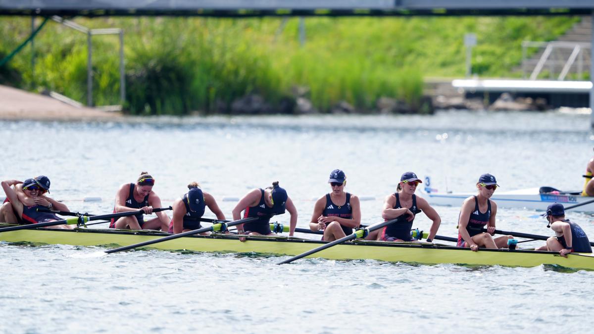 Great Britain women’s eight claim bronze on final day of rowing regatta