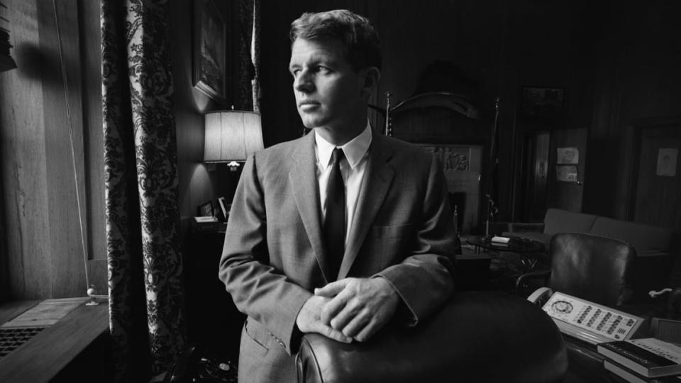 <div class="inline-image__caption"><p>United States Attorney General Robert Kennedy poses for a portrait in his Justice Department office circa 1964 in Washington, DC. </p></div> <div class="inline-image__credit">Michael Ochs Archives/Getty Images</div>