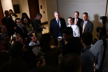 Rep Jordan speaks with reporters after a closed-door deposition by former U.S. ambassador to Ukraine Yovanovitch on Capitol Hill in Washington