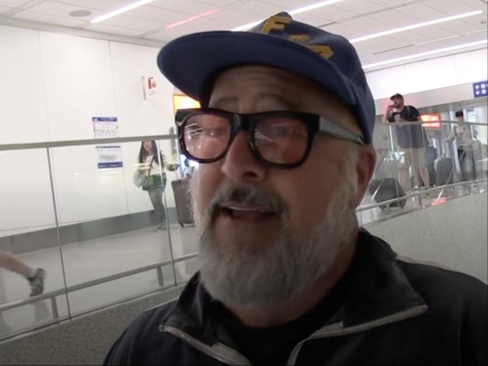 Chef Andrew Zimmern talking about companies selling frozen meals targeted to Ozempic users at Los Angeles International Airport, Los Angeles (TMZ) (TMZ)