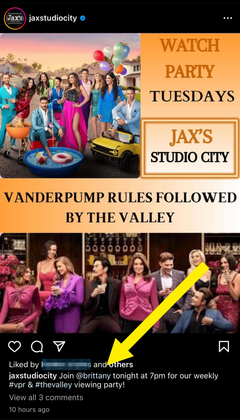 Promotional image for TV show with cast posing, text announces "Watch Tuesdays," and includes Instagram post with hashtags and caption