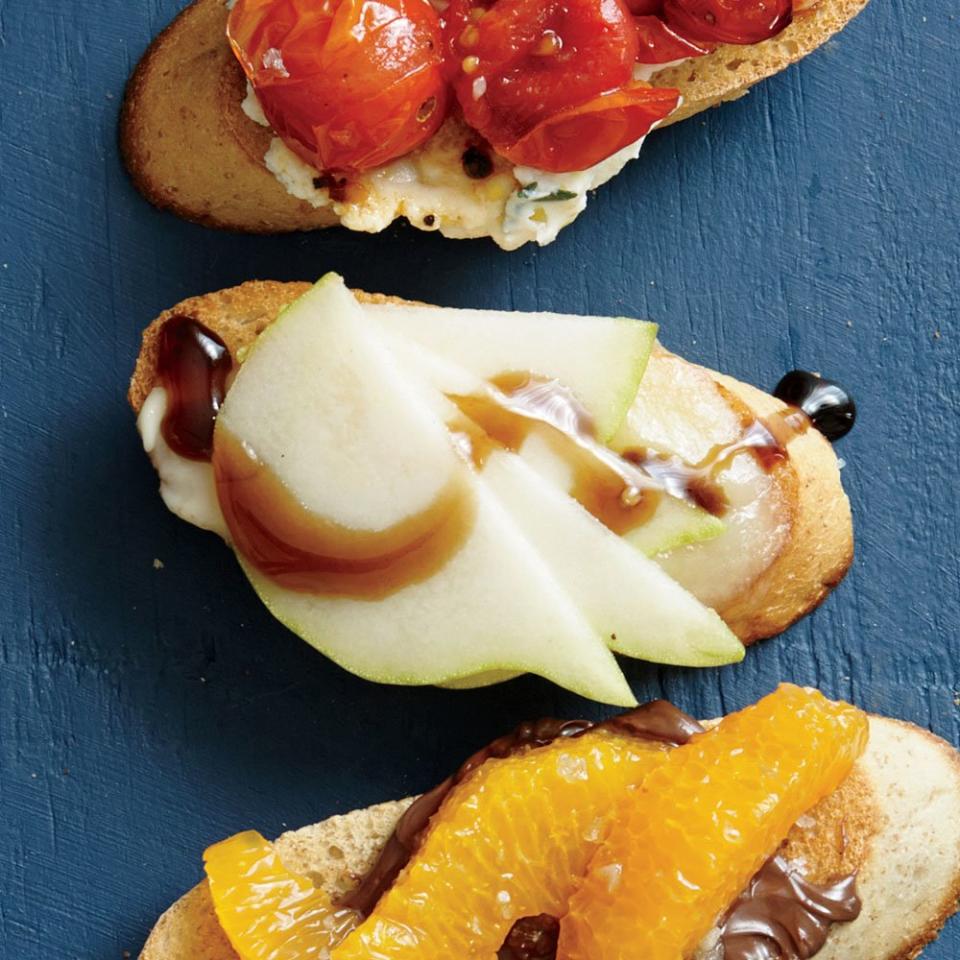 Pear, Brie, and Balsamic Bruschetta