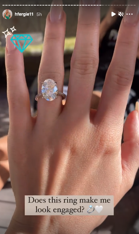 'Bachelor' alum Haley Ferguson showed off her stunning oval engagement ring on Instagram. Image via Instagram/hfergie11.