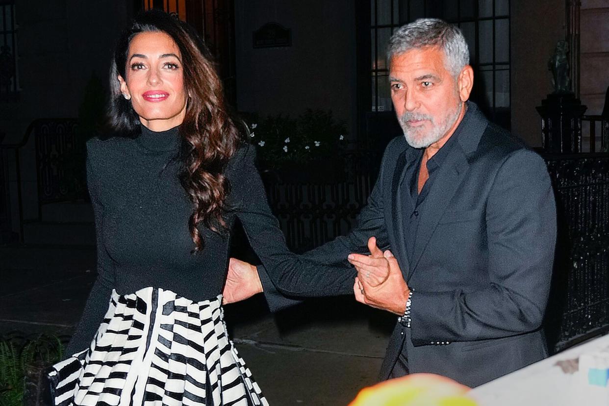 EXCLUSIVE: George Clooney and Amal Clooney head out on a date night on their wedding anniversary in New York City