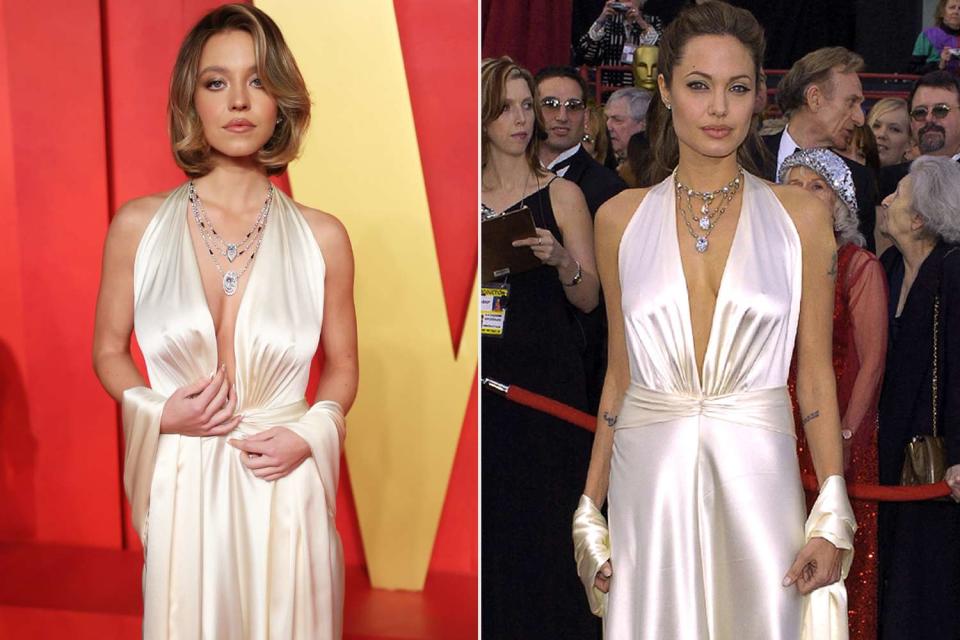 Sydney Sweeney Wears Angelina Jolies 2004 Oscar Dress To 2024 Vanity