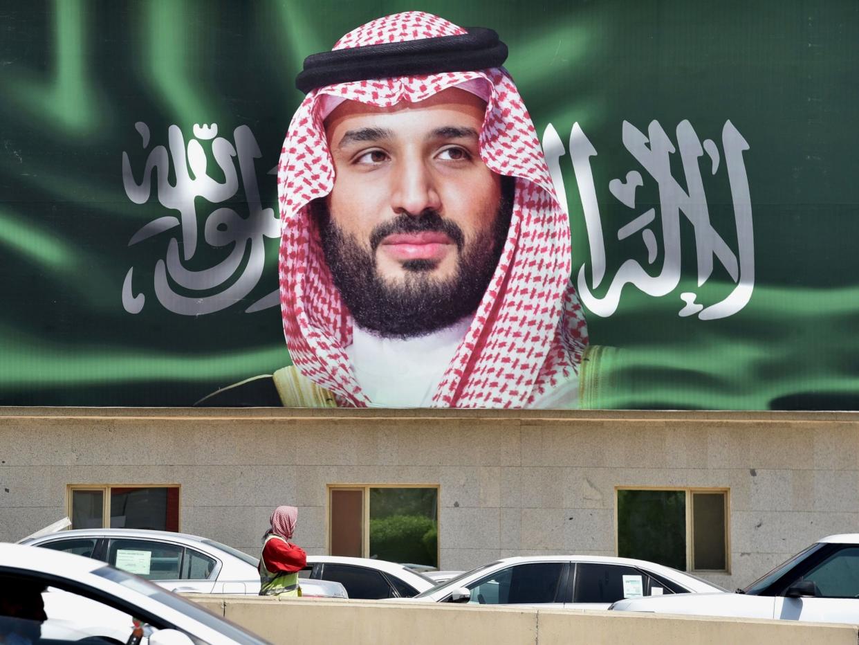 A portrait of Mohammed bin Salman is displayed in Riyadh: AFP/Getty