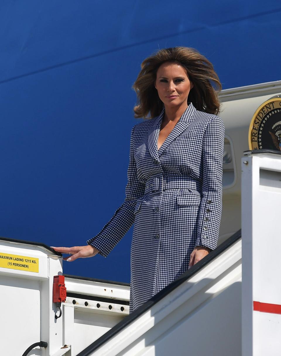 Melania Trump steps off Air Force One on May 24, 2017AFP via Getty Images