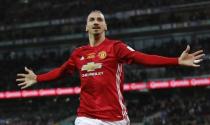 Britain Soccer Football - Southampton v Manchester United - EFL Cup Final - Wembley Stadium - 26/2/17 Manchester United's Zlatan Ibrahimovic celebrates scoring their third goal Reuters / Darren Staples