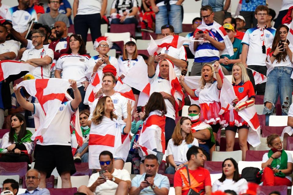 England fans in the stands ahead of the match (Mike Egerton/PA) (PA Wire)