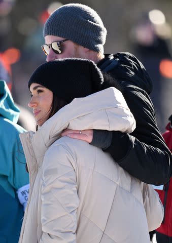 <p>Karwai Tang/WireImage</p> Prince Harry, Duke of Sussex and Meghan, Duchess of Sussex attend the Invictus Games One Year To Go Event on February 14, 2024 in Whistler, Canada