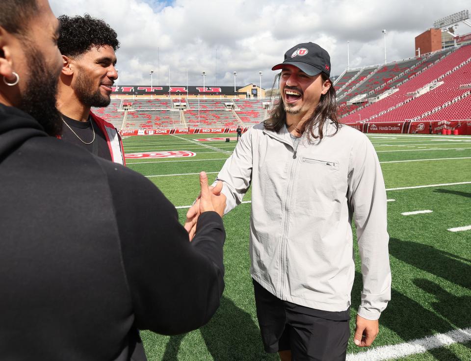 Utah Utes quarterback Cam Rising attends a Crimson Collective truck giveaway to scholarship players at Rice-Eccles Stadium in Salt Lake City on Wednesday, Oct. 4, 2023. | Jeffrey D. Allred, Deseret News