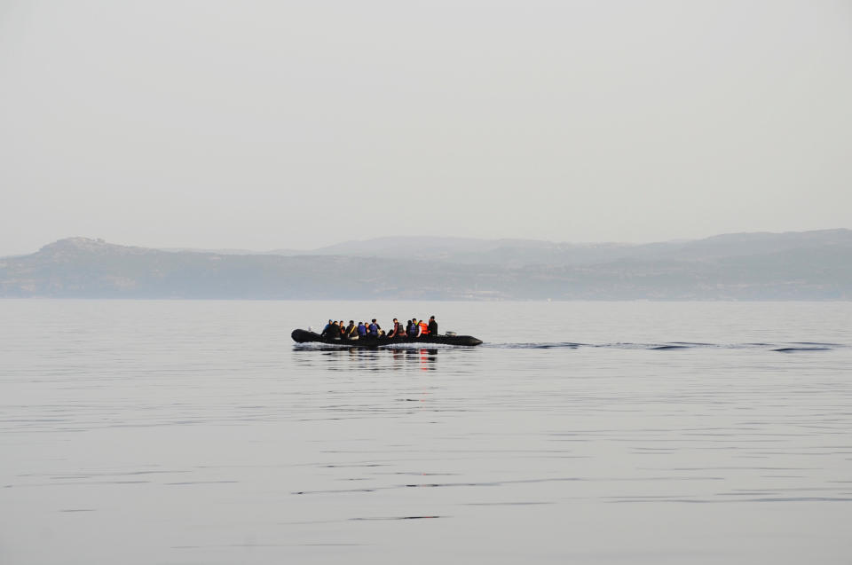 The raft slowly floats&nbsp;towards the Arade.