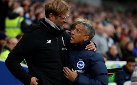 Klopp and Hughton - Credit: REUTERS