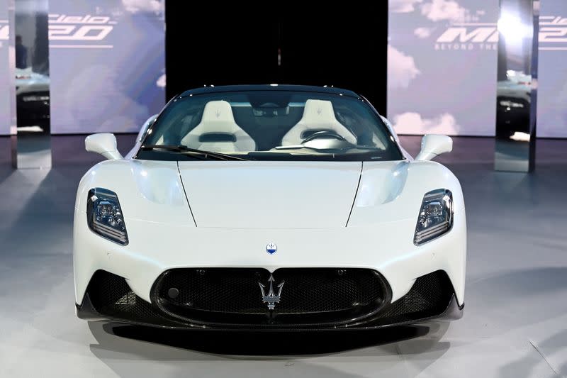 FILE PHOTO: Maserati, the luxury brand of Stellantis, presents its new MC20 Cielo Spider model