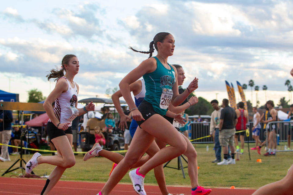 Highland High School's Camryn Delancey at Chandler Rotary Invitational at Chandler High School on March 23, 2024.