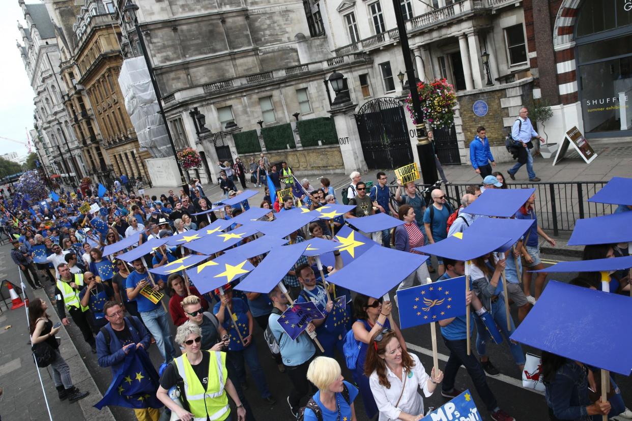 Previous pro-EU demonstrations such as this one in September have drawn thousands of people: AFP/Getty