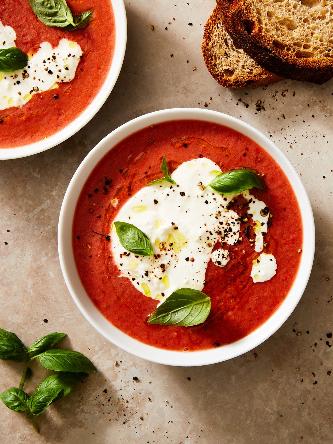 gazpacho with burrata