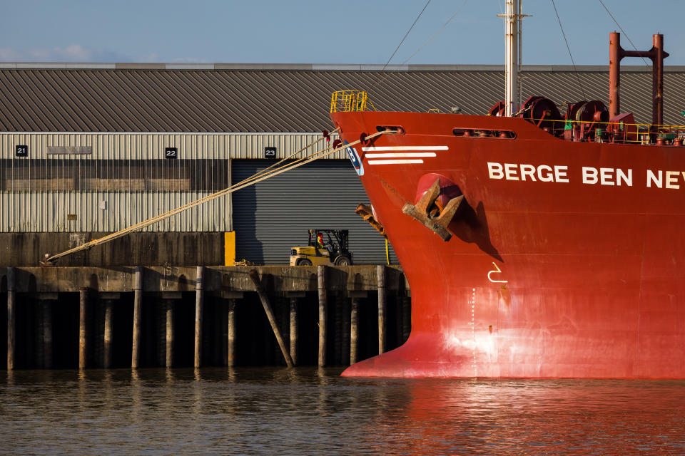 Barco atracado en el puerto de Nueva Orleans, en Luisiana, el 10 de enero de 2023. (Edmund D. Fountain/The New York Times).