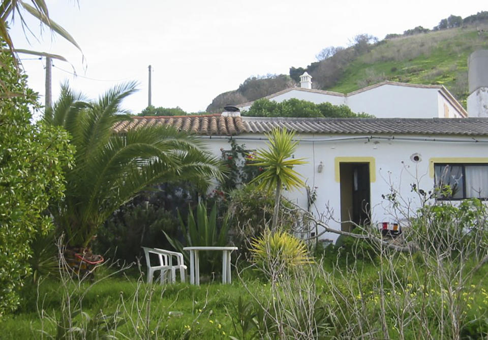 This handout photo provided by the German Federal Police, Bundeskriminalamt, BKA, on Wednesday, June 3, 2020 of a house in Portugal and released in connection in the case of 3-year-old British girl Madeleine McCann, who disappeared 13-years-ago while on holiday in Portugal. British police said Wednesday that a German man has been identified as a suspect in the case. Police from Britain, Germany and Portugal launched a new joint appeal for information in the case Wednesday. They asked to come forward anyone who can remember and provide information to the house in the picture. (BKA - Bundeskriminalamt via AP)