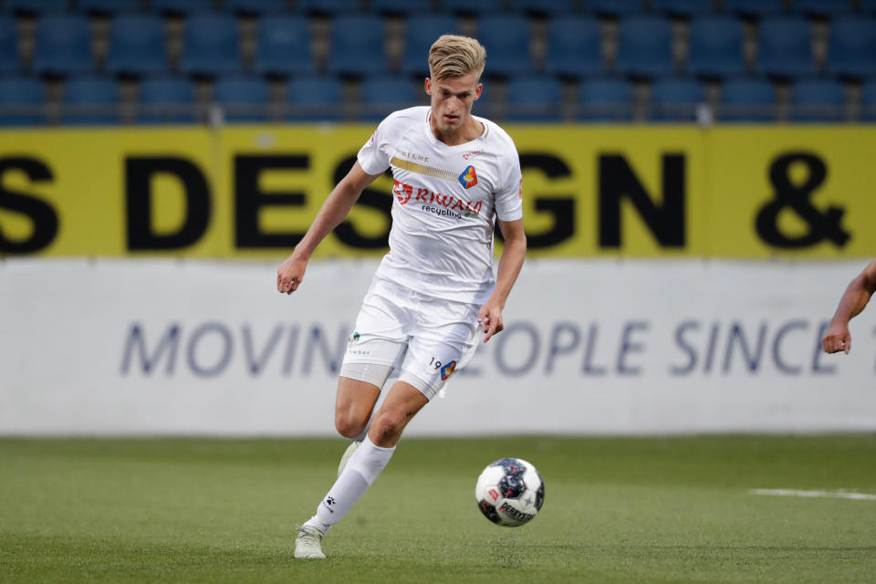 Jordie van der Laan in action for Telstar  (Photo by Cees van Hoogdalem/Soccrates/Getty Images)