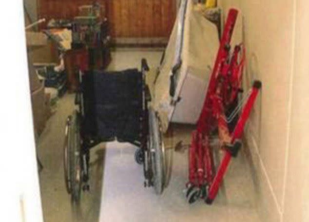 The drugged woman was taken by wheelchair to the car and driven 550km to the bunker. Source: Supplied