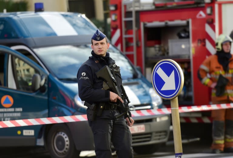 Belgian security forces on patrol in Brussels, on November 26, 2015