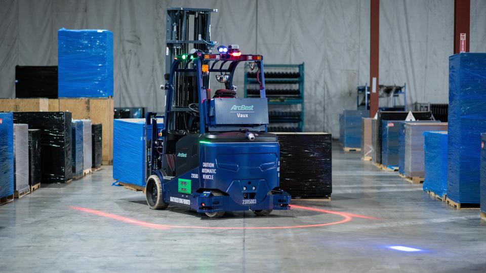 An autonomous mobile robot forklift