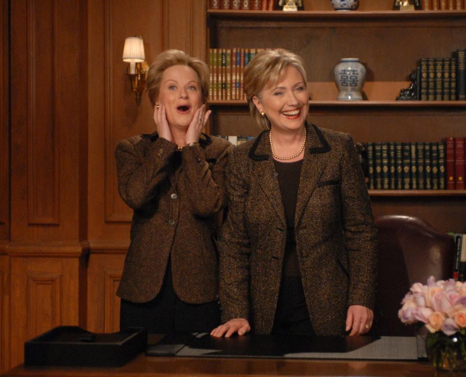 Amy Poehler and Hillary Clinton