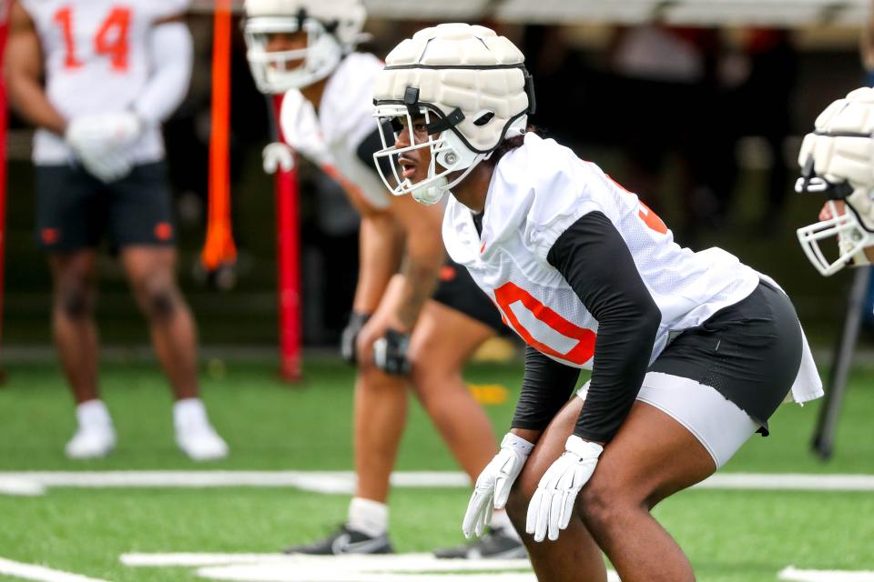 Move from defensive end to linebacker has been exciting for Oklahoma State junior Collin Oliver.