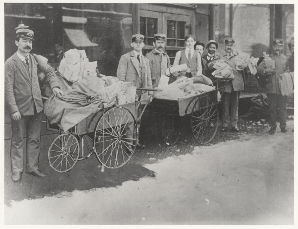 vintage photo delivering mail UPSPS 1885