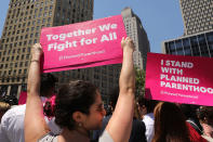 <p>NELocal politicians, activists and others participate in a protest to denounce President Donald Trump’s selection of Brett Kavanaugh as his nomination to the Supreme Court on July 10, 2018 in New York City. (Photo: Spencer Platt/Getty Images) </p>