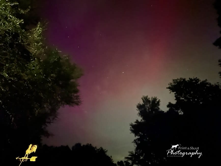 The Northern Lights in Lindale. Photo courtesy of Carly DeArmond.