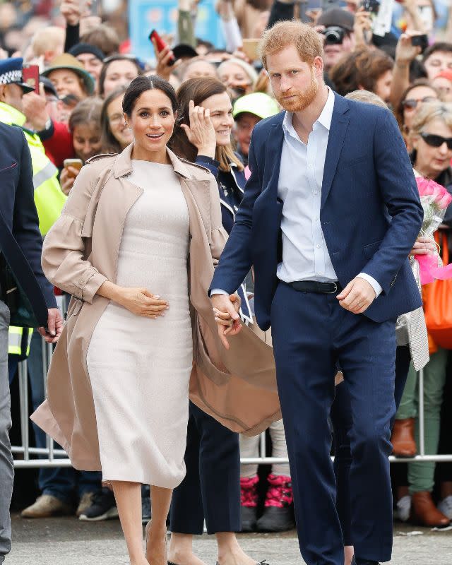 <p>Harry is one protective partner, and he always makes sure he has Meghan close, even during their official 16-day Autumn tour.</p>