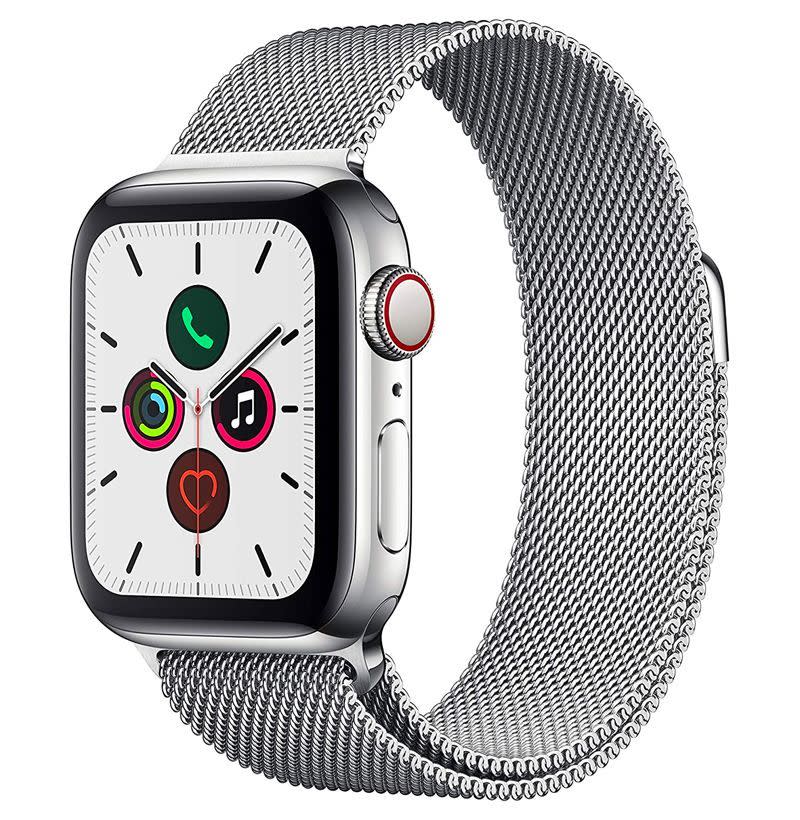 <p><strong>Apple</strong></p><p>amazon.com</p><p><strong>$459.00</strong></p><p><a href="https://www.amazon.com/Apple-Watch-GPS-Cellular-40mm/dp/B07XR5K7TP/ref=sr_1_9?dchild=1&keywords=apple&qid=1633528976&sr=8-9&tag=syn-yahoo-20&ascsubtag=%5Bartid%7C10054.g.37885144%5Bsrc%7Cyahoo-us" rel="nofollow noopener" target="_blank" data-ylk="slk:Shop Now;elm:context_link;itc:0;sec:content-canvas" class="link ">Shop Now</a></p><p>If a sport band Apple Watch is not your cup of tea, how about a <a href="https://www.esquire.com/lifestyle/g36008308/luxury-apple-watch-bands/" rel="nofollow noopener" target="_blank" data-ylk="slk:luxurious one;elm:context_link;itc:0;sec:content-canvas" class="link ">luxurious one</a> with the stainless steel Milanese loop? You can now buy it for almost $300 less.<br></p>